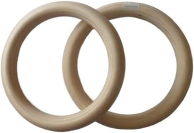 Gymnastiek Ringen - Houten Fitness - Kracht Training - Robuust Houten Ontwerp - 350kg Capaciteit - Houtkleur