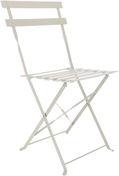 Opvouwbare Bistrostoel - Klapstoel Tuin - Balkon Zomer - Ruimtebesparend Ontwerp - 41 x 46 x 81 cm - Wit
