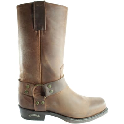 Sendra Boots 1918 Pete Bruin Dames Heren Biker Basic Western Cowboylaars Vierkante neus Beetje Schuine Hak Vast Sierspoor Treklussen Echt Leer Maat 41