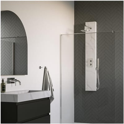 Brauer Chrome Edition Thermostatisch Douchepaneel Calacatta Gold - 20 cm - 2-weg - Chroom