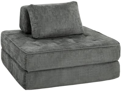 Slaapstoel - Uitklapbaar - Slaapbank - Logeerbed - Zetelbed - Slaapfauteuil - Vouwbed - 1 persoons - Zeer comfortabel - Grijs
