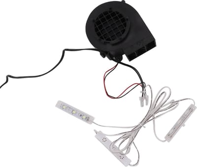 Luchtblazer Voor Opblaasboten met 3 Witte LED Lampensets Kerst Opblaasbare Blaaspomp Opblaasboten Luchtblazer Voor Buitenvakantiedecoraties EU Stekker 220-240V