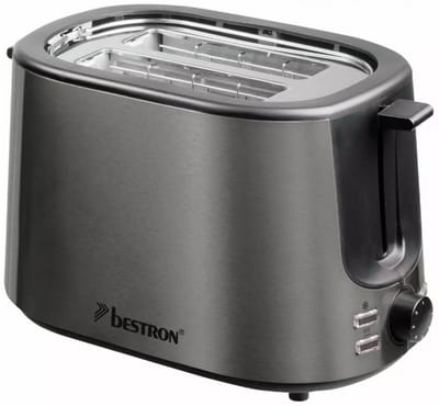 Bestron ATS1000TG - Broodrooster - 2 Sleuven – Elektronische Timer – Kruimellade