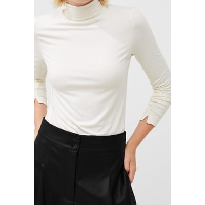 French Connection Venitia Jersey Split Cuff Top Classic Cream Taglia: L | Maglie a manica lunga Outlet | Donna | Bianco