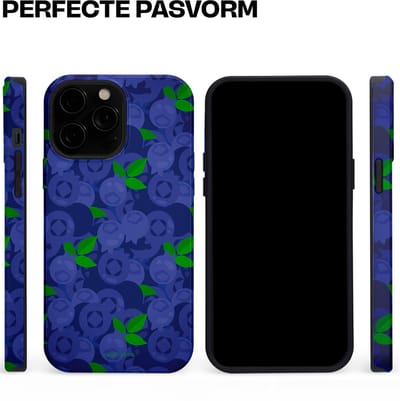 Casetastic hoesje geschikt voor Apple iPhone 13 Pro Max - MagSafe - Dubbellaagse bescherming - Berrytastic Blauwe Blueberry Bessen - Fashion Case - Donkerblauw Groen