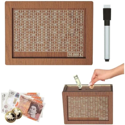 Handgemaakte Natuurlijke Houten Spaarpot Decoratieve Wegwerp Spaarpot met Geld Doelen Teller Spaarpot voor Kinderen Volwassenen