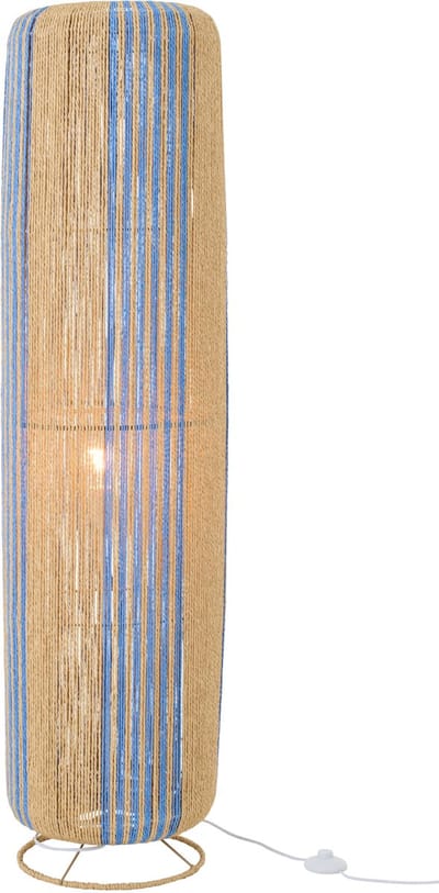 J-Line lamp Touw Cilinder - metaal - blauw/naturel - large