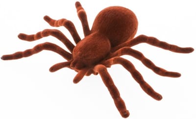 Chaks nep spin 18 cm - bruin - velvet/fluweel tarantula - Horror/griezel thema decoratie beestjes