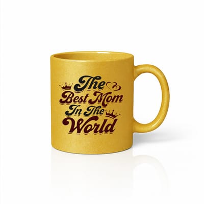 Luxe Metallic Gouden Mok - The Best Mom In The World - Elegant Cadeau voor de Beste Moeder