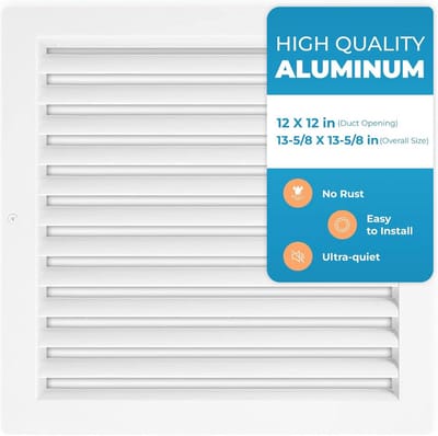 Duurzame 12 x 12 Inch Ventilatie Grille voor Optimale Luchtstroom – Geluidsarme Muurventilatie voor Woon- en Industriegebruik