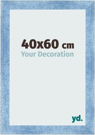 Your Decoration - Fotolijst 40x60 cm - MDF - Helder Blauw Geveegd - Pisa