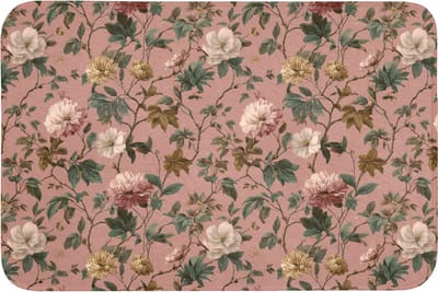 Badmat 90x60 cm - Antislip - Bloemen - Klassiek - Roze - Badmatten voor badkamer - Badkamermat - Douchemat - Badkamer mat