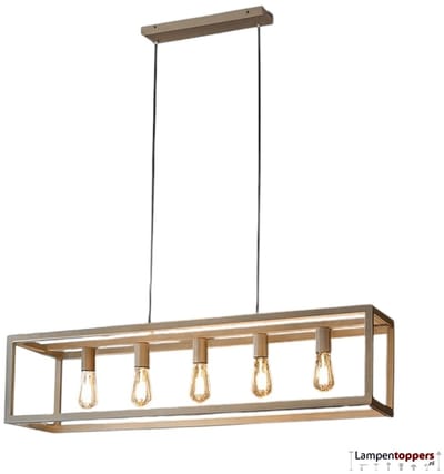 Freelight Hanglamp Esteso Beige 5 Lichts 120cm