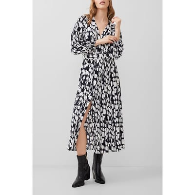 French Connection Islanna Bracelet Slv Lth Dress Blue Maat: 6 | Midi Jurken Outlet | Dames | Zwart