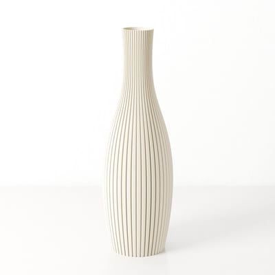 Fleuriek - Smalle Hoge Vaas - Beige - H30 cm - Dunne Japandi Vaas - Minimalistische designvaas - Decoratieve vaas vensterbank of tafelvaas