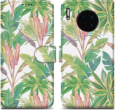 Cadorabo Hoesje geschikt voor Huawei MATE 30 - Design Groen Regenwoud No. 8 - Beschermhoes Case Cover met magnetische sluiting, standaardfunctie en kaartvakje
