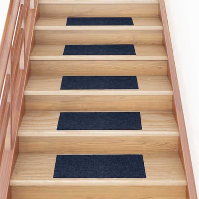 vidaXL - Trapmatten - zelfklevend - 30 - stuks - 60x25 - cm - marineblauw - rechthoekig