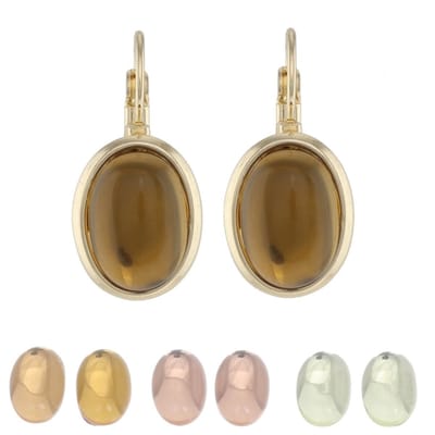 Behave Oorbellen - dames - goudkleur - oorbellen set met 4 verwisselbare steentjes