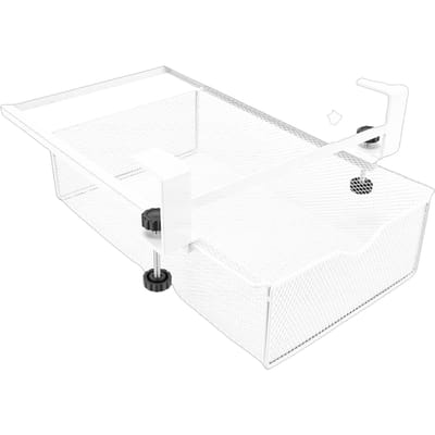 Tiroir sous le bureau coulissant sans perçage Étagère de rangement métallique sous la table Panier Organisateur pour Maison Bureau Armoire