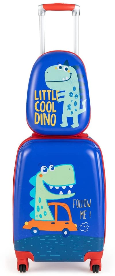 COSTWAY kinderkoffer, dinosaurier, 12"+18", kinderkoffer