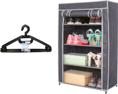 Mobiele kledingkast - met hoes - 60 x 30 x 90 cm - inclusief 10x st kledinghangers - opvouwbare garderobekast - Mobiel kledingrek