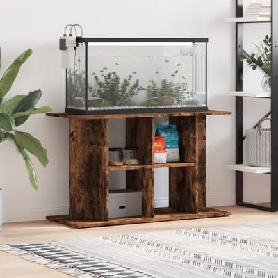 vidaXL - Aquariumstandaard - 100x40x60 - cm - bewerkt - hout - gerookt - eikenkleur