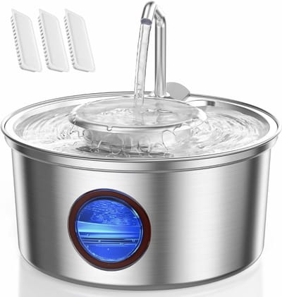 Drinkfontein Kat - Kattenfontein met Sensor en Filter - Drinkbak Hond -Zilver