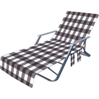 Strandstoelhoes Zwembad Ligstoelhoes Sneldrogende Ligstoelhoes met Zijopbergtas voor Zwembad Hotel gray