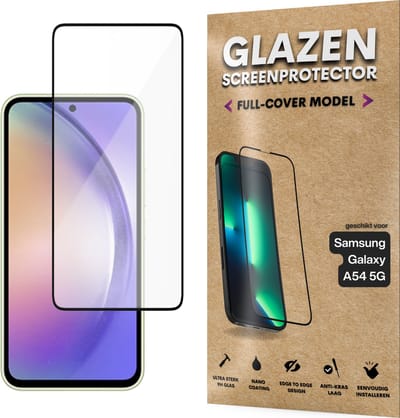 Screenprotector - Geschikt voor Samsung Galaxy A54 5G - Gehard Glas - Full Cover Tempered Glass - Case Friendly