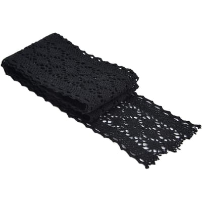 Bordure Dentelle 10 Yards Motif Exquis Écologique Durable Doux pour la Peau Ruban Dentelle Blanc pour Fête de Mariage noir