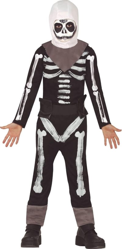 Zwart/wit skelet verkleedpak/kostuum voor kinderen - Halloween outfits voor jongens/meisjes 122/134