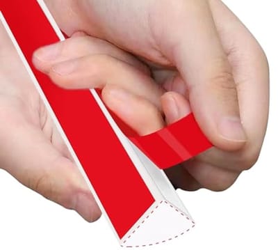 Zelfklevende flexibele rubberen strip voor vloeren en hoeken - 3 m (wit)