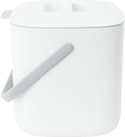 Keukencompostbak - Afvalemmer GFT - Voedselafval Verwerken - Binnenmand Makkelijk - 26 Liter - Wit