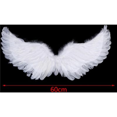 1 stuks Kinderen Volwassenen Feest Zwaluw Witte Engel Veren Vleugels Toverstokken Cosplay Elastische Banden Bruiloft Verjaardag Halloween Kerstmis white