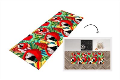 Keukenloper - Loper keuken - Jungle - Papegaai - Vogels - Design - 150x50 cm - Keukenloper vinyl