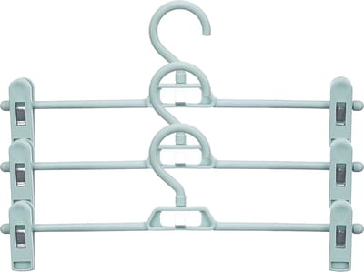 Kipit - broeken/rokken kledinghangers - set 12x stuks - blauw - 32 cm - Kledingkast hangers/kleerhangers/broekhangers