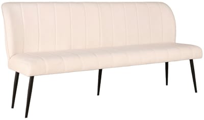 Eetkamerbank 180cm Sally velvet creme 3 zits eetbank