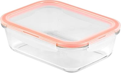 Lock&Lock Ovenschaal met deksel - Rechthoekig - 1 liter - 20 x 15 cm - Luchtdicht - BPA vrij - PFAS vrij - Ovenschotel - Glazen ovenschaal - Borosilicaatglas - Plastic deksel