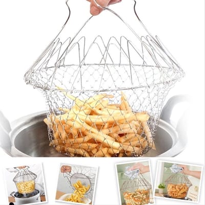 *** 12-in-1 Magic Chef Stoommandje - Opvouwbaar - RVS Kookmandje - Groenten Stomen - van Heble® ***