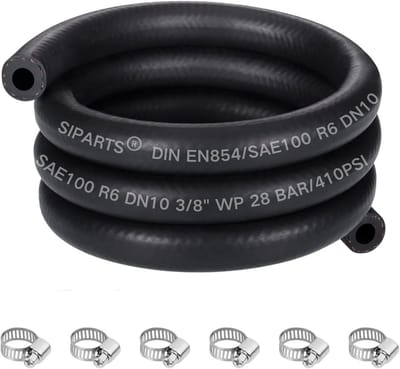10mm Brandstofleiding Set met 6 Slangklemmen - Benzineslang voor Auto, Vrachtwagen en Motor