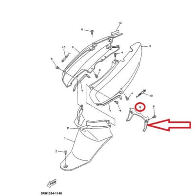 Inter-coque AR pour scooter MBK 50 Ovetto 2006 5AD-F171N-00-P3 Violet foncé Neuf