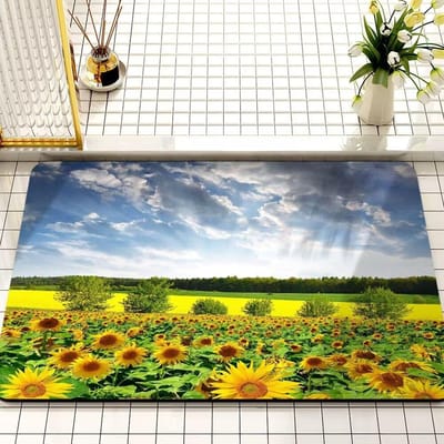 Kleine Verse Zonnebloem Diatomeeënaarde Mat Absorberend Vuil Badkamer Antislip Mat Toilet Toilet Sneldrogend Deurmat 40 * 60Cm