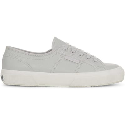 Superga Unisex 2750 Efglu Leather Trainers voor volwassenen (Grijs Zilver Mat/Avorio)