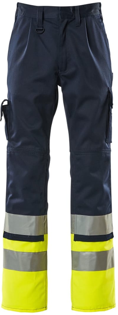 Mascot Safe Compete Broek met kniezakken 12379-430 - marine/hi-vis geel - C52 - 76