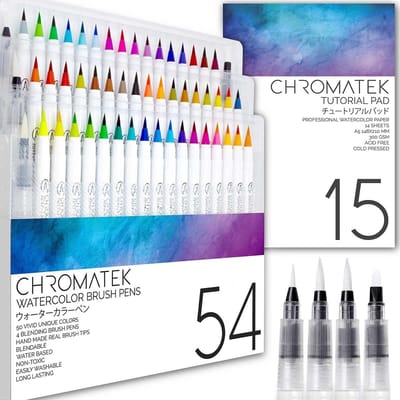 Aquamarkers - Waterverf Pens Set - Multikleur - Inclusief Video Tutorials - Professioneel Kwaliteit - Voor Kunstenaars