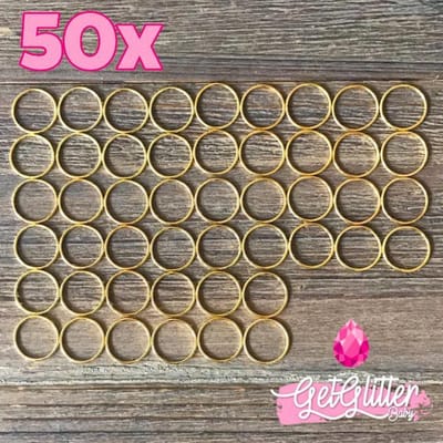 GetGlitterBaby® - Ringen / Haarringen / Haar Ringetjes / Haarringetjes met Bedel voor Vlecht Meisjes - Goud - 50 stuks