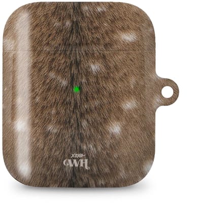 xoxo Wildhearts hoesje geschikt voor AirPods 1 & 2 - Bambi Bliss - Ook als telefoonhoesje verkrijgbaar - schokbestendige case - koptelefoonhoes - Hoesje met dierenprint - Hert - Bruin