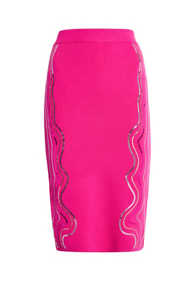 Faina Gebreide midi-rok Dames roze