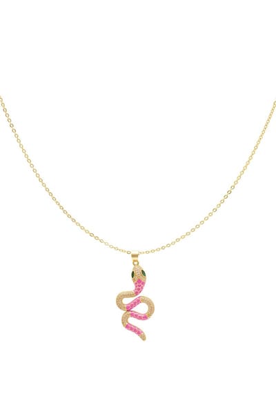 Ketting - gedetailleerde slang - Rose & Gold Koper- Yehwang