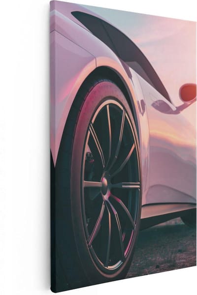 Artaza Canvas Schilderij Sportauto - 20x30 cm - Klein - Muurdecoratie Auto - Wanddecoratie Industrieel - Schilderijen Op Canvas Kantoor
